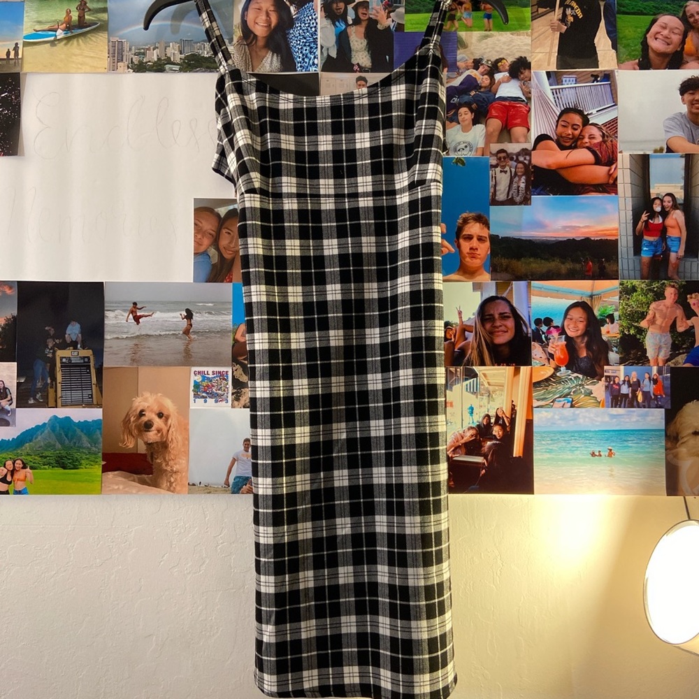 brandy melville b&w plaid dress